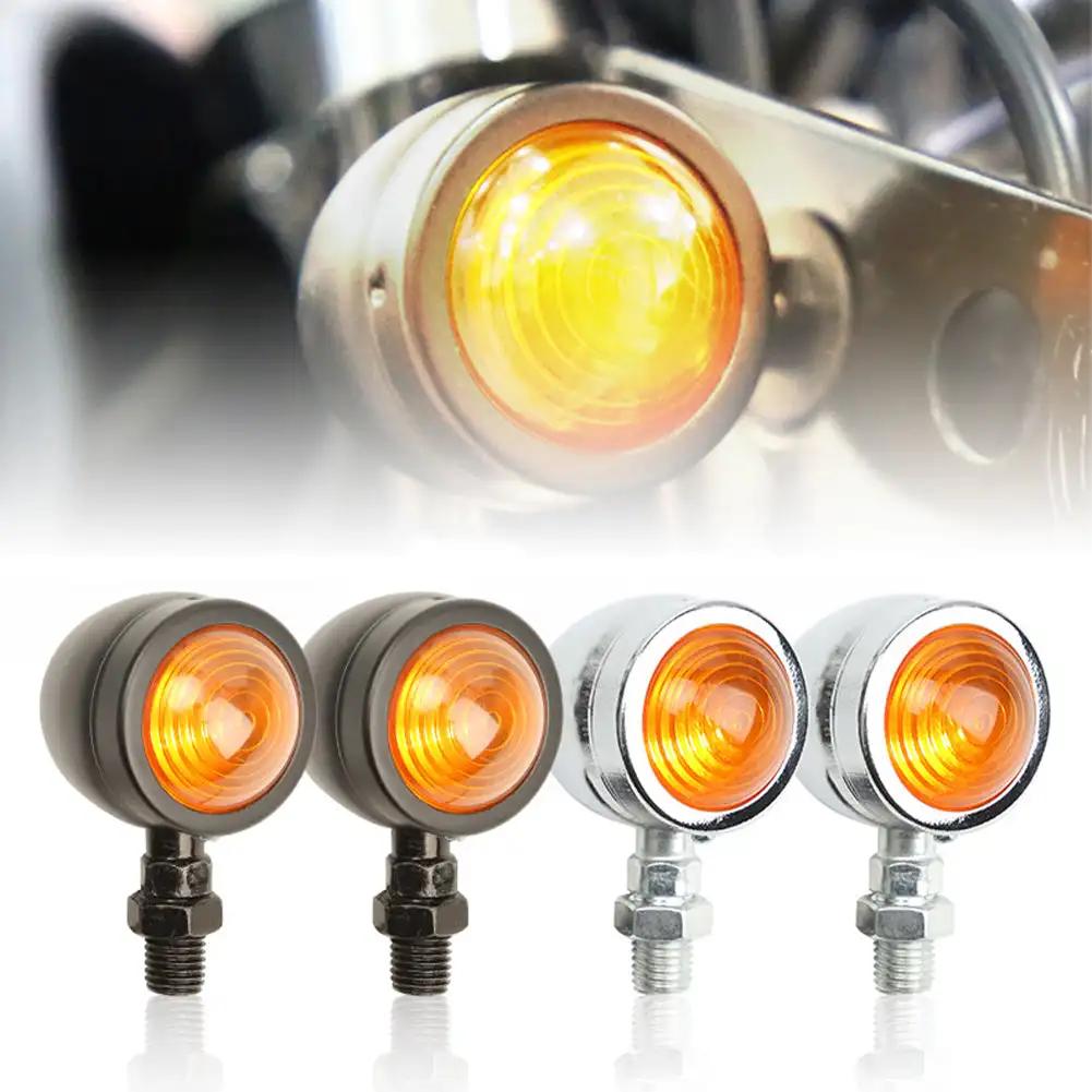 1Pair 12V Motorcycle LED Turn Lamp Signal Light LED Flashing Light Universal Indicators Lights for Kawasaki Suzuki Yamaha