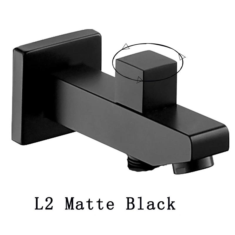 Matte Black Or Chrome Solid Bass Outlet Wall Mounted Shower Spout Bath Tub Shower Mixer Faucet Spout Filler 180 degreeFolding