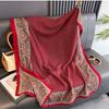 2025 New High End Retro Silk Scarf Women Spring Autumn Paisley Cotton Linen Scarves Fashion Shawl Warp Headband Bandana Hijab