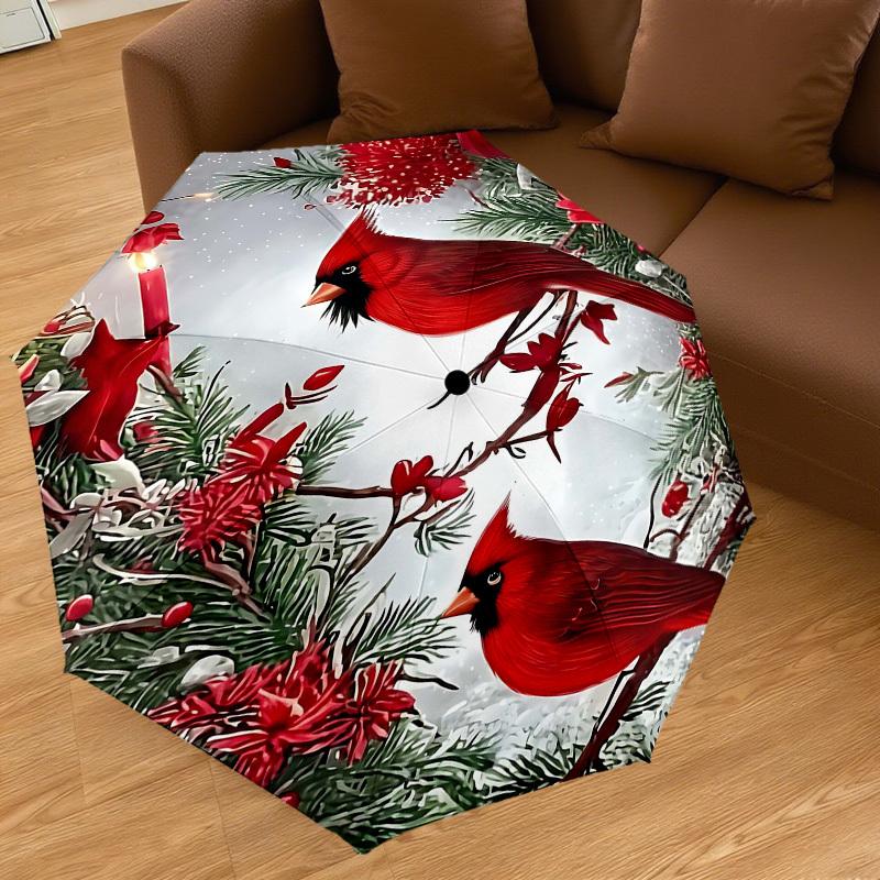 1PC Cardinal Umbrella-8-Rib Reinforced, Automatic Open, Lightweight & Durable, Fashion Accessory for Outdoor, H0392