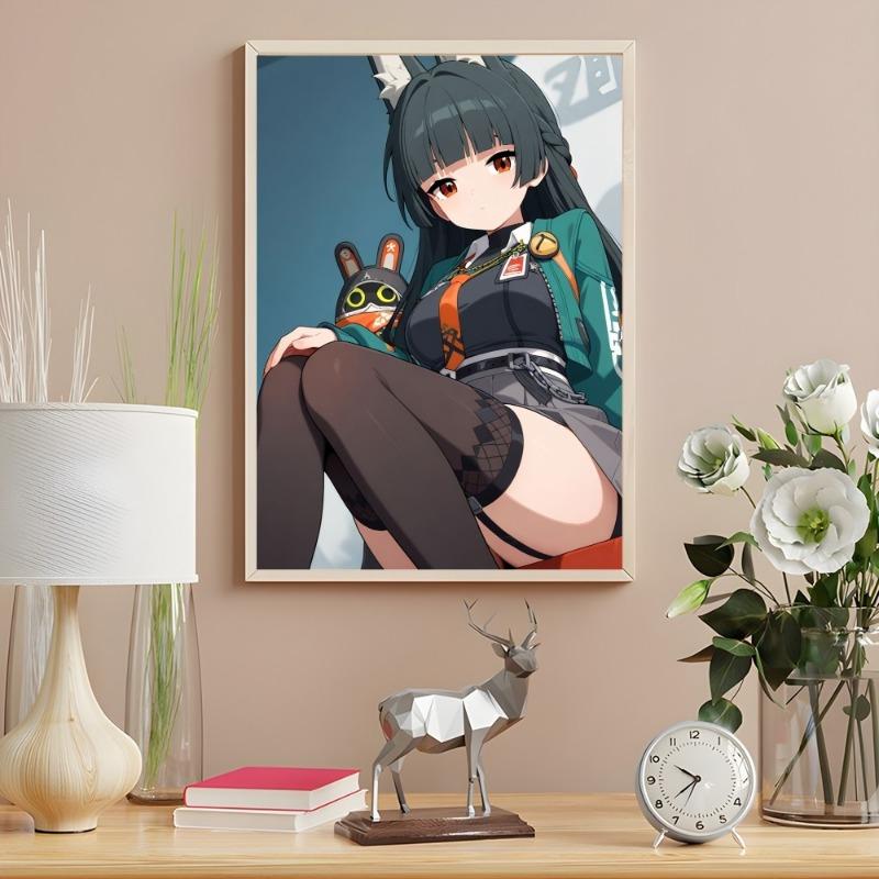 Хошими Мияби Зона Ноль Каваи Девочка Постер Липкое Настенное Искусство Печать Водонепроницаемый Дом Гостиная Спальня Бар Прихожая Эстетический Декор