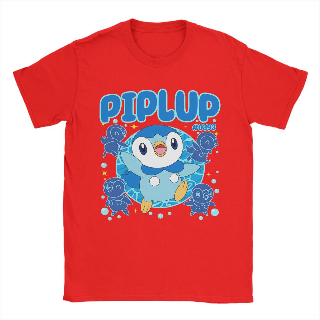 Awesome Piplup Focused Tshirt For Unisex Round Neck Pure Cotton T Shirt Short Sleeve Tees Printed Clothing