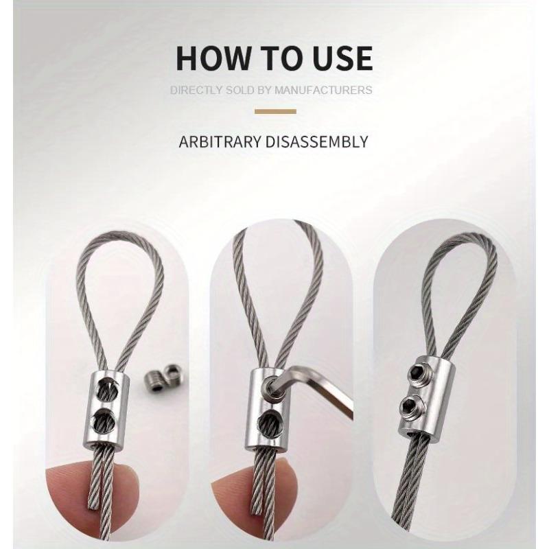 1 шт. Зажимы для троса из нержавеющей стали, Металлические медные зажимы с двумя отверстиями, Аксессуары для крепления тросов, Прочный стальной материал