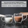 Double Wall Glass Tumbler with Handle Heat-Resistant Insulated Glass Mugs for Coffee Tea Milk 12oz Transparent Drink Cup for Home Office Use