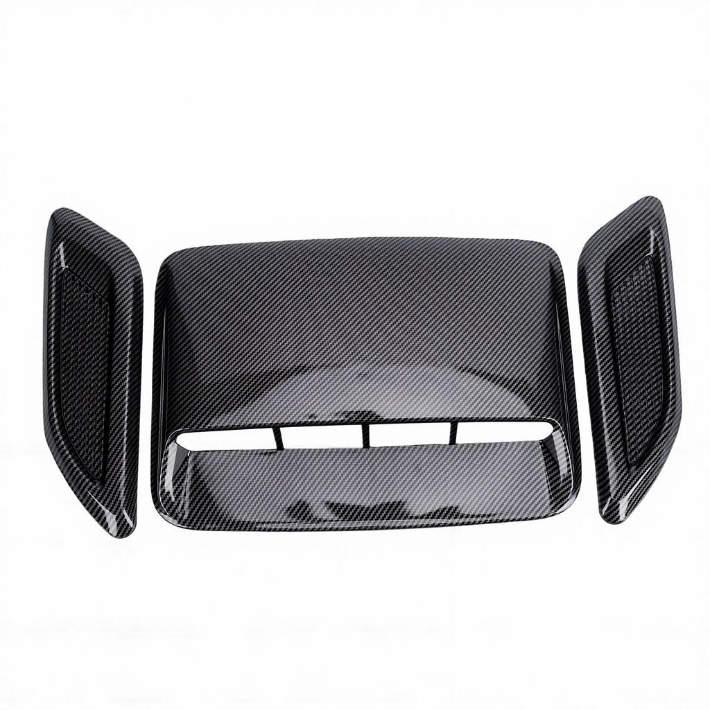 Car Hood Air Flow Vent Decorative Kit Carbon Fiber Pattern Modification Hood Scoop and Side Vents