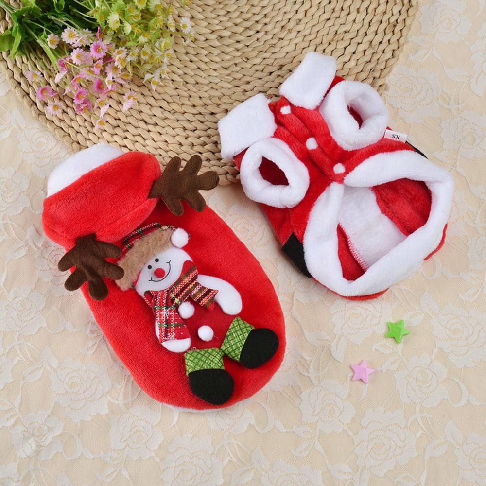 Fleece Christmas Hoodies For Small Dogs Cats Pet Dog Costume Dog Jumpsuits Pet Clothing Dog Clothes
