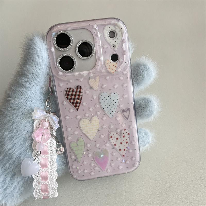 Яркий чехол для телефона с блестками в виде сердечек и звезд для iPhone 17/16 Pro Max/15/14