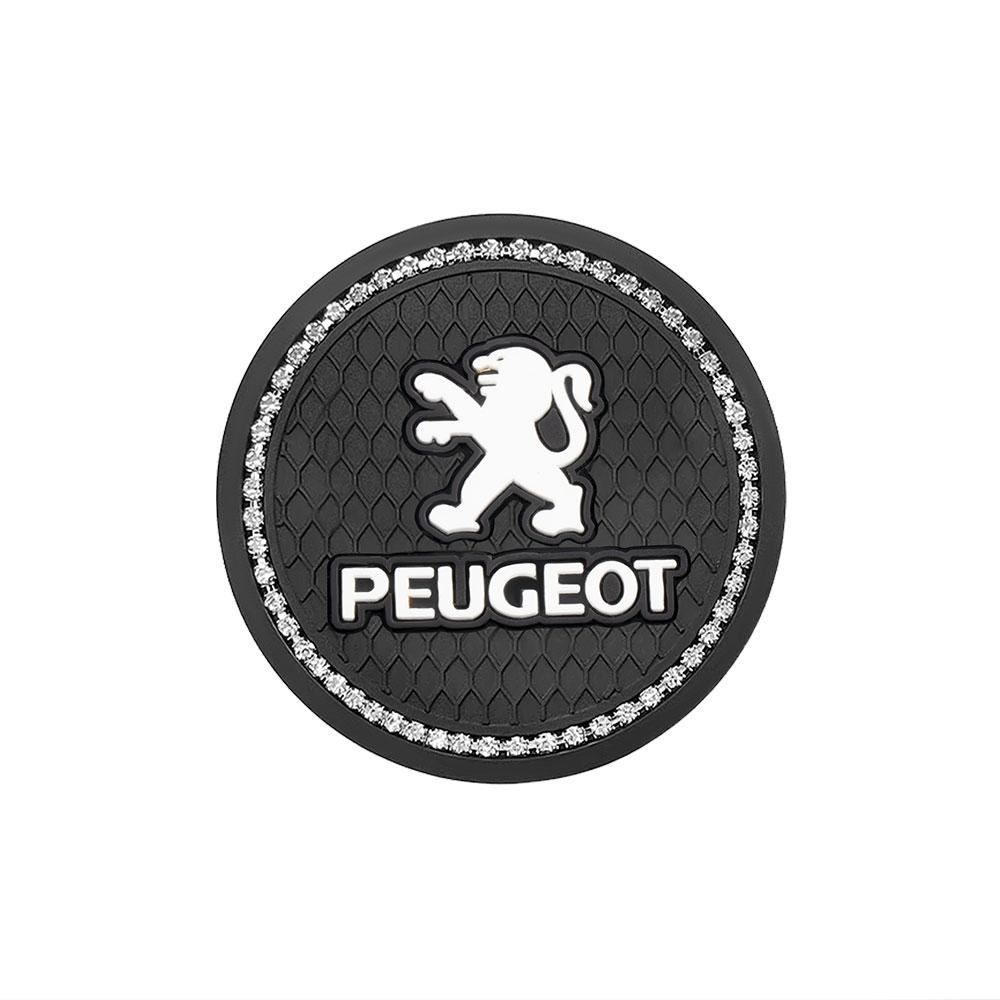 1pc/2pcs Holders Non-slip Rhinestone Rubber Car Water Cup Pads Mats For Peugeot 206 307 3008 207 208 Auto Interior Accessories