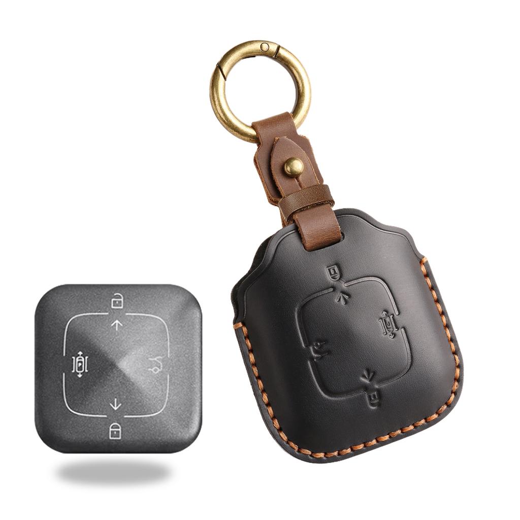 Leather Car Key Case Cover for Zeekr 001 X 7X 007 007GT 009 Car Remote Key Fob Shell Holder Keychain Accessories