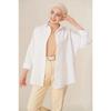 Women's Hijab White Wide Fit Long Basic Shirt Hzl24w-bd139001