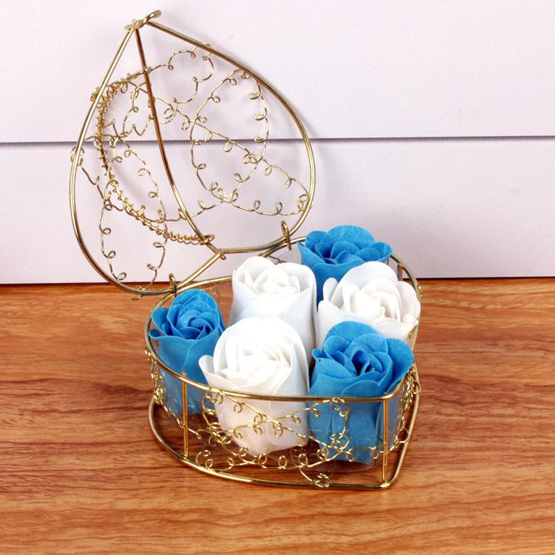 1PC Soap Flower Simulated Flower Valentine's Day Gift Rose Heart Box