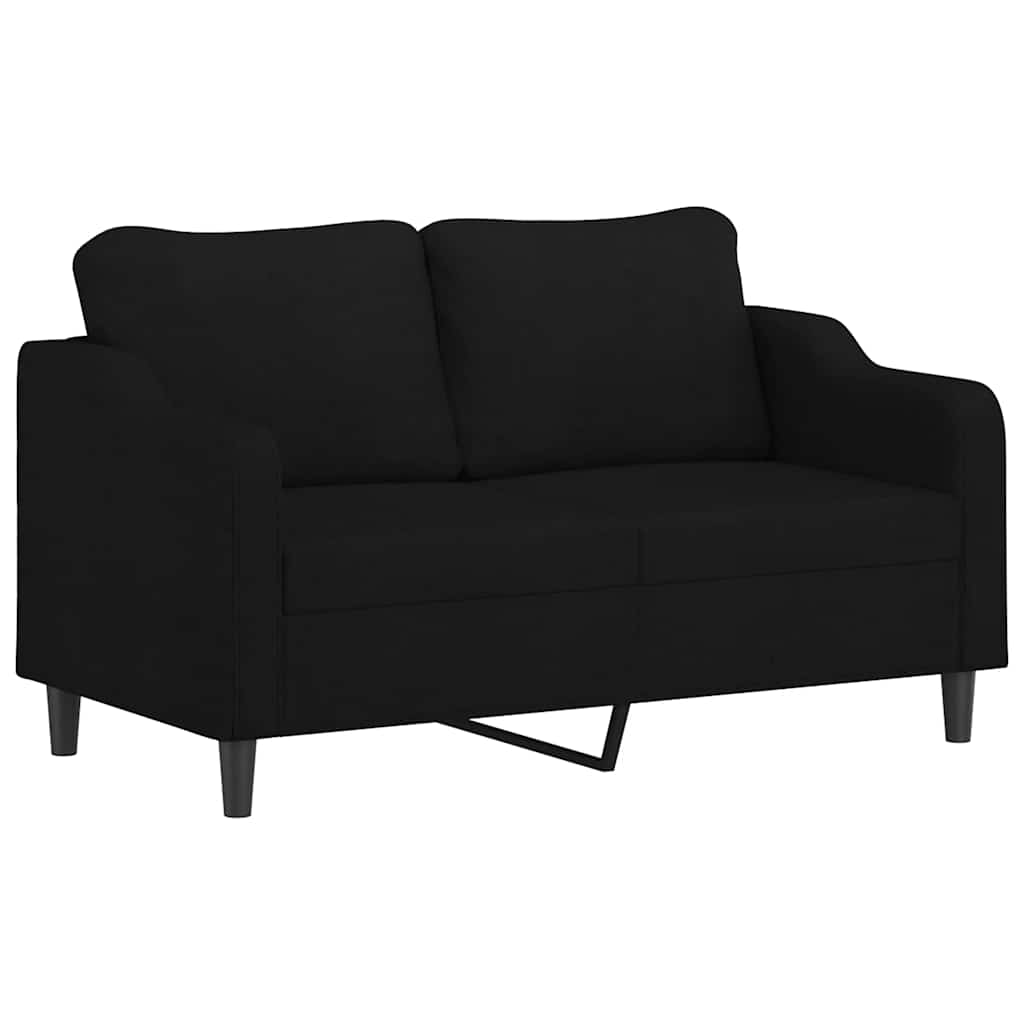 Vidaxl Sofa 2-Osobowa, Czarna, 140 Cm, Tapicerowana Tkaniną