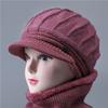 Rabbit Fur Twill Knitted Wool Cap Children Autumn and Winter Piled and Thickened