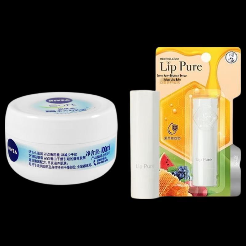 Nivea Увлажняющий крем 100 мл и медовый бальзам для губ Mentholatum 4 г Набор