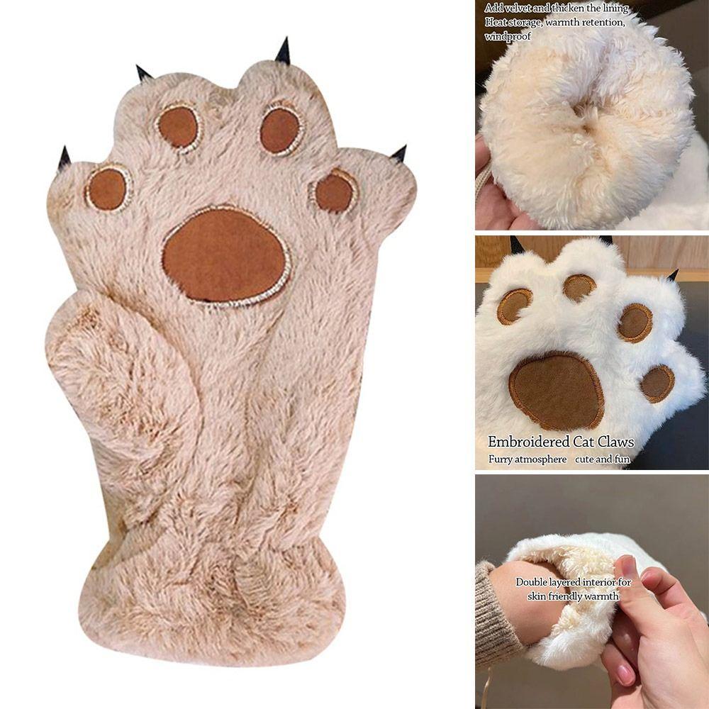 Plush Furry Mittens Bear Paw Animal Gloves Fashion Cat Paw Gloves Cosplay