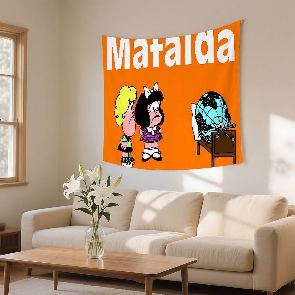 Mafalda Girl Tapestry Wall Hanging Tapestry Art Deco Blanket Curtain Hanging At Home Bedroom Living Room Decor