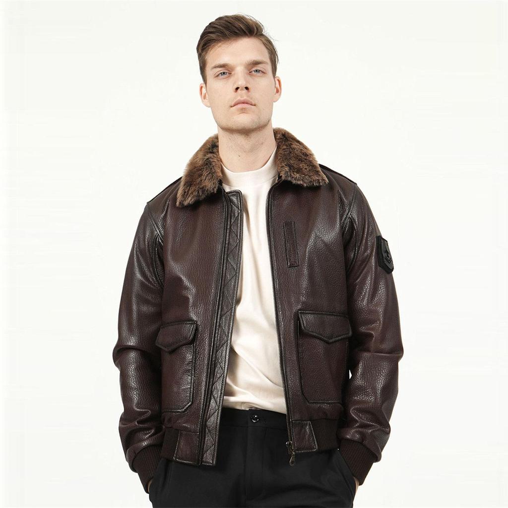 Dericlub Мужское пальто из 100% натуральной кожи