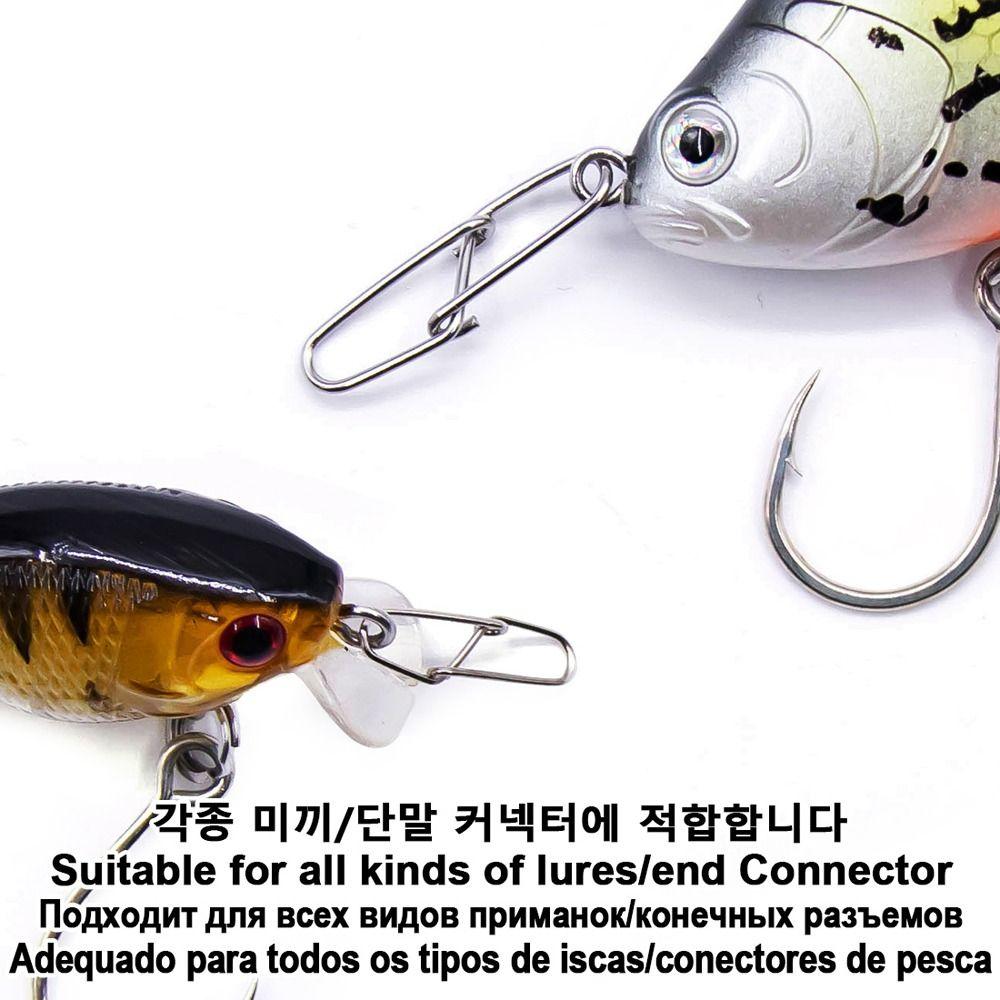 100PCS Not Damaging Fishing Line Fishing Swivel Snap Fishing Lure Connector Sea Fishing