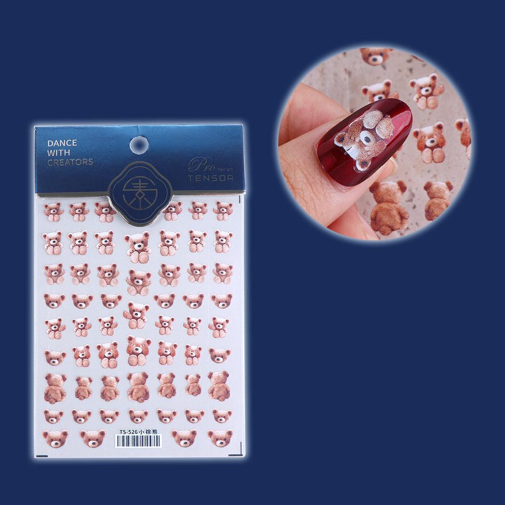 Маникюрные аксессуары самоклеящаяся наклейка медведь наклейка для лака для ногтей DIY дизайн ногтей 3D наклейка для ногтей