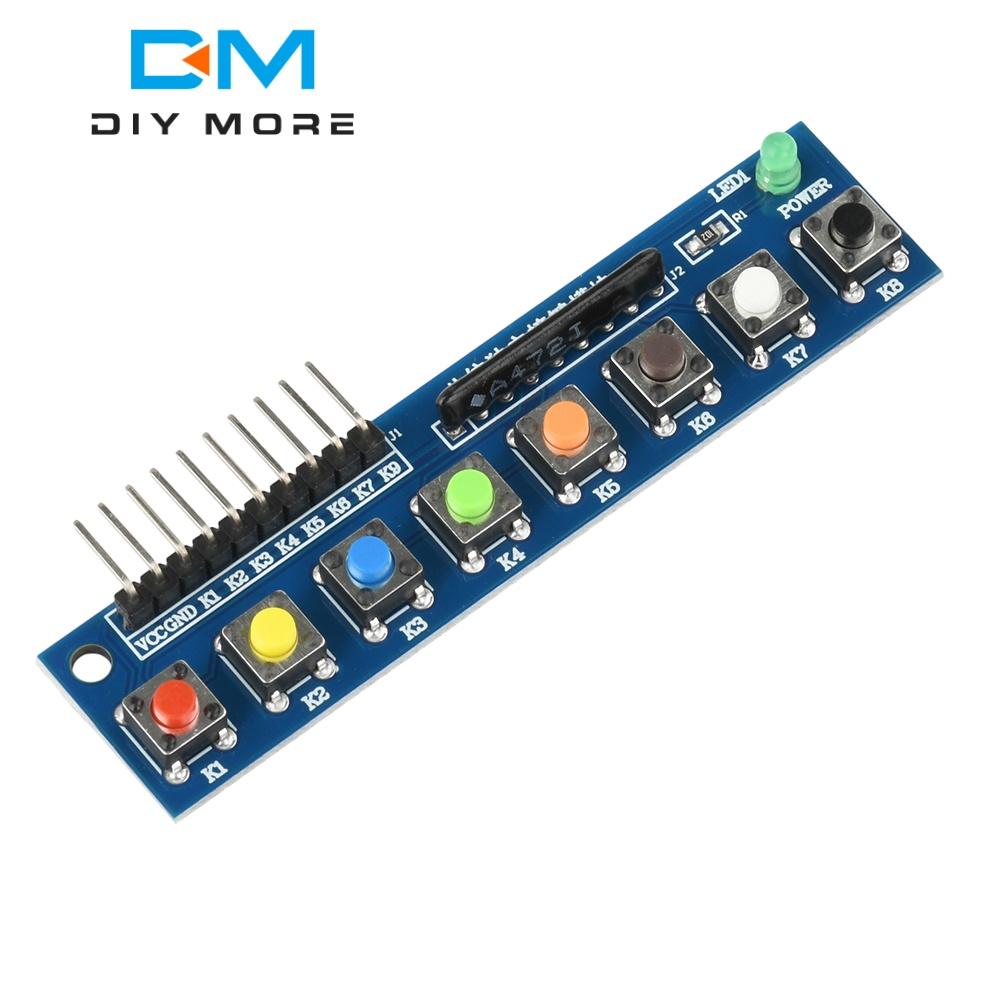 8 Independent Key Button Touch Button Module 3.3-5V with LED Indicator Keyboard Module for Arduino ARM Raspberry Pi