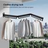 Folding Clothes Rack No Drill Indoor Balcony Window Invisible Wall Mounted Drying Rod For Clothes And Bedding