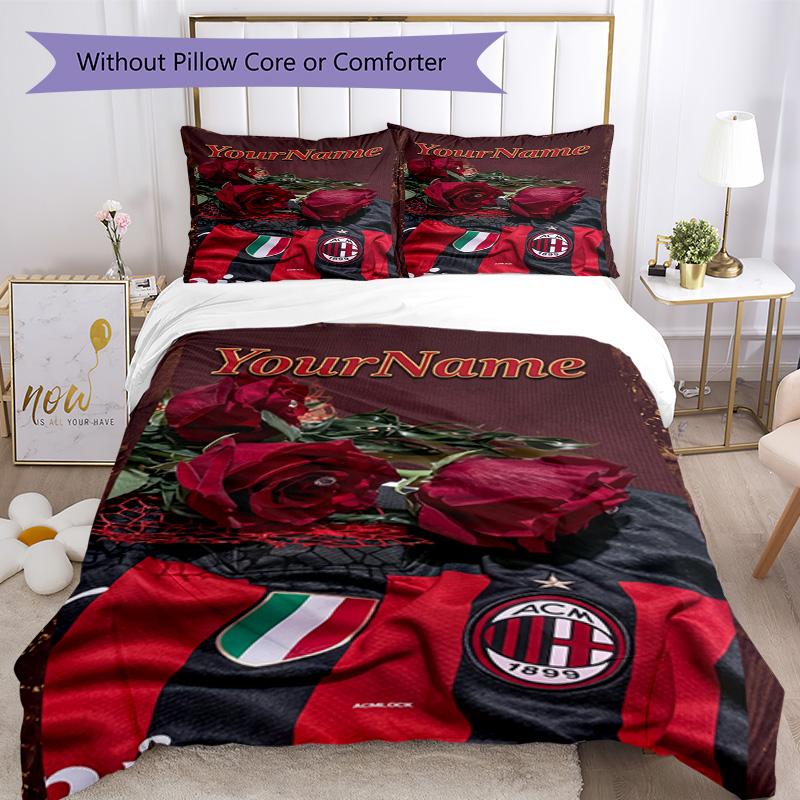 Ac Milan Customize your name Bedding Set Breathable Duvet Cover with Pillowcases Home Decoration Birthday Gift