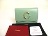Authentic Panthere De Cartier Mint Green Leather Gold H/W Mini Wallet #a915 Refurbished