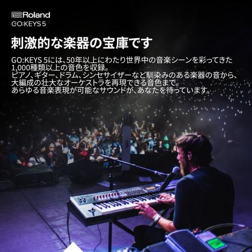 Roland GOKEYS5-WH 61-Key Electronic Keyboard with Bluetooth, Built-in Speaker, Microphone Input, and Auto-Accompaniment, White
