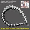 Universal Nut and Bolt Screw Thread Checker 14 Inch & 12 Metric Sizes Male/Female Gauges Thread Measuring Inspection Tool