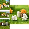 Cute Resin White Rabbit Ornament Enchanting Garden Miniature Decor Piece