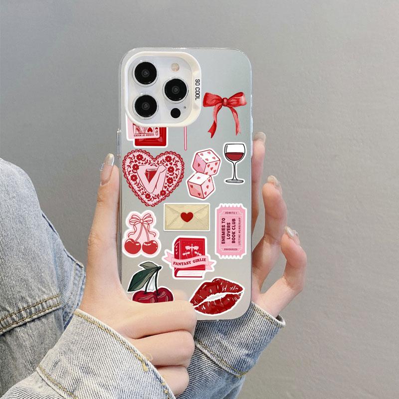 Unique Sexy Lip Liquid Glitter Wine Cup Design Laser Phone Case For IPhone 11 12 13 Mini Pro Max 14 15 16 Pro Max Plus Covers