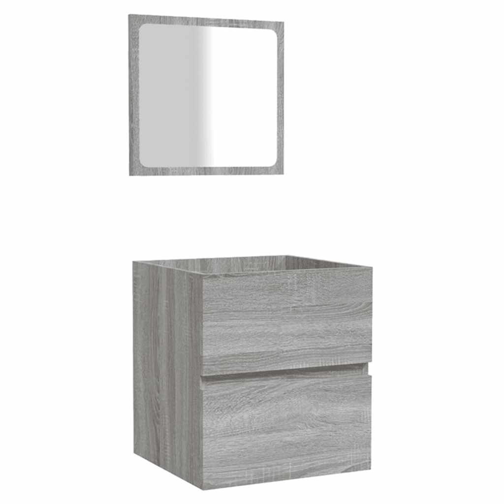 Bathroom Cabinet with Mirror Grey Sonoma Particleboard