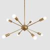 Mid‑Century Modern 8‑Light Brass Sputnik Chandelier – Ceiling Light Fixture