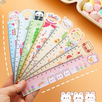 1 шт. Животные Kawaii Канцелярские принадлежности сгибаемая линейка мультфильм Рисование Офис Школьная прямая пластиковая линейка