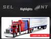 1:24-дюймовая модель полуприцепа Peterbilt 389 из сплава с функцией оттягивания назад, звуком и светом
