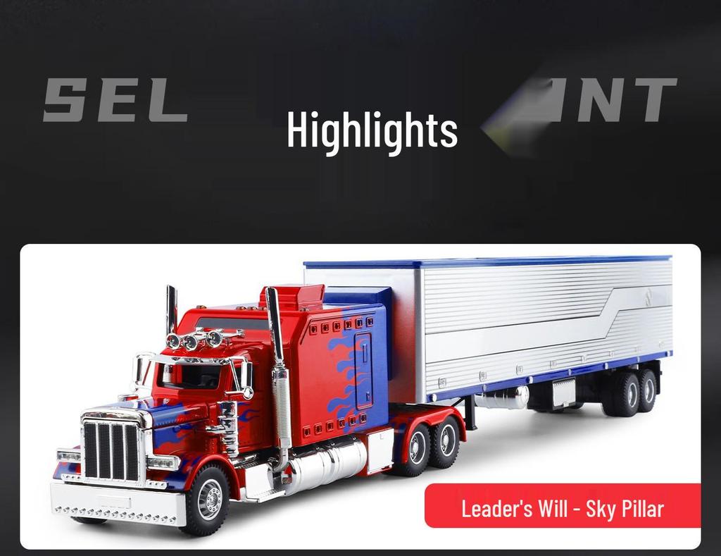 1:24-дюймовая модель полуприцепа Peterbilt 389 из сплава с функцией оттягивания назад, звуком и светом