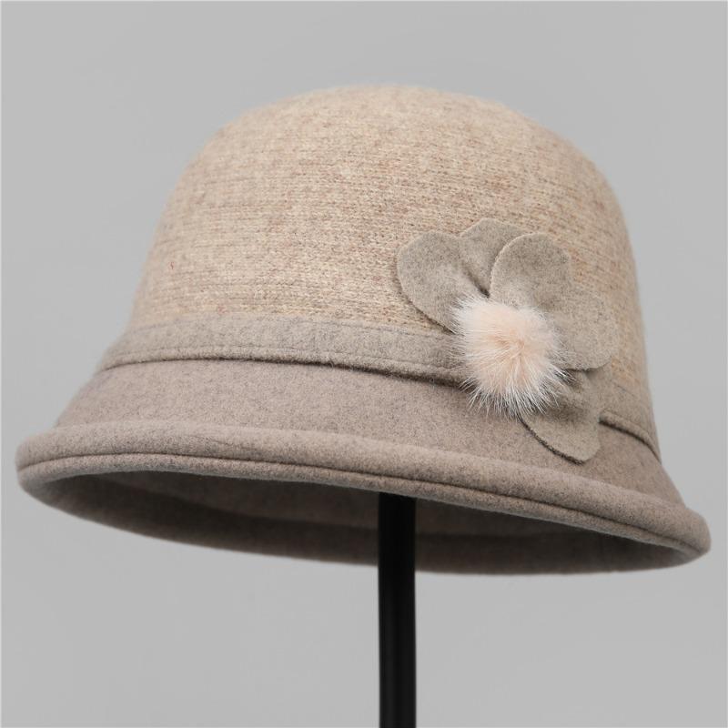 Women New Winter Bucket Hat Elegant Grandma Fisherman Cap Warm Basin Hat For Middle Aged Elderly Mom Old Ladies