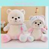 Dye Cute Tie Colored Teddy Bear Plush Toy Pillow For Childrens Bedroom And Gift