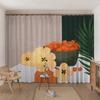 Nordic Abstract Simple High Shading Curtain Ins Fruit Cat Girl Bedroom Space Living Room Dining Room Room Artistic Fresh Shade Decor Curtain
