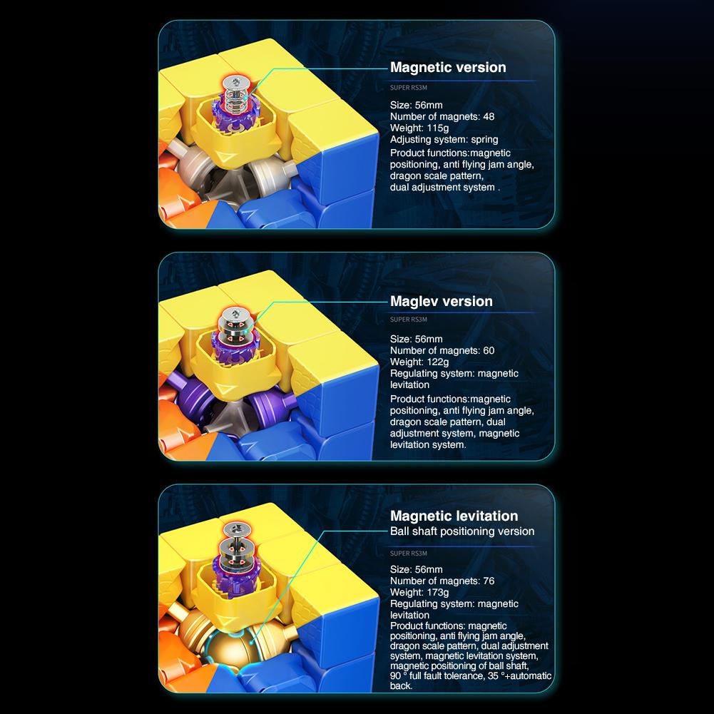 Moyu Super Rs3m 3x3 Magic Cube Магнитная левитация Шарик позиционирования вала Магнитный скоростной куб Игрушка-головоломка для соревнований