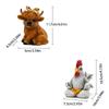 Resin Rooster Statue Cute Animal Sculpture Crafts Cow Ornament  Cabinet