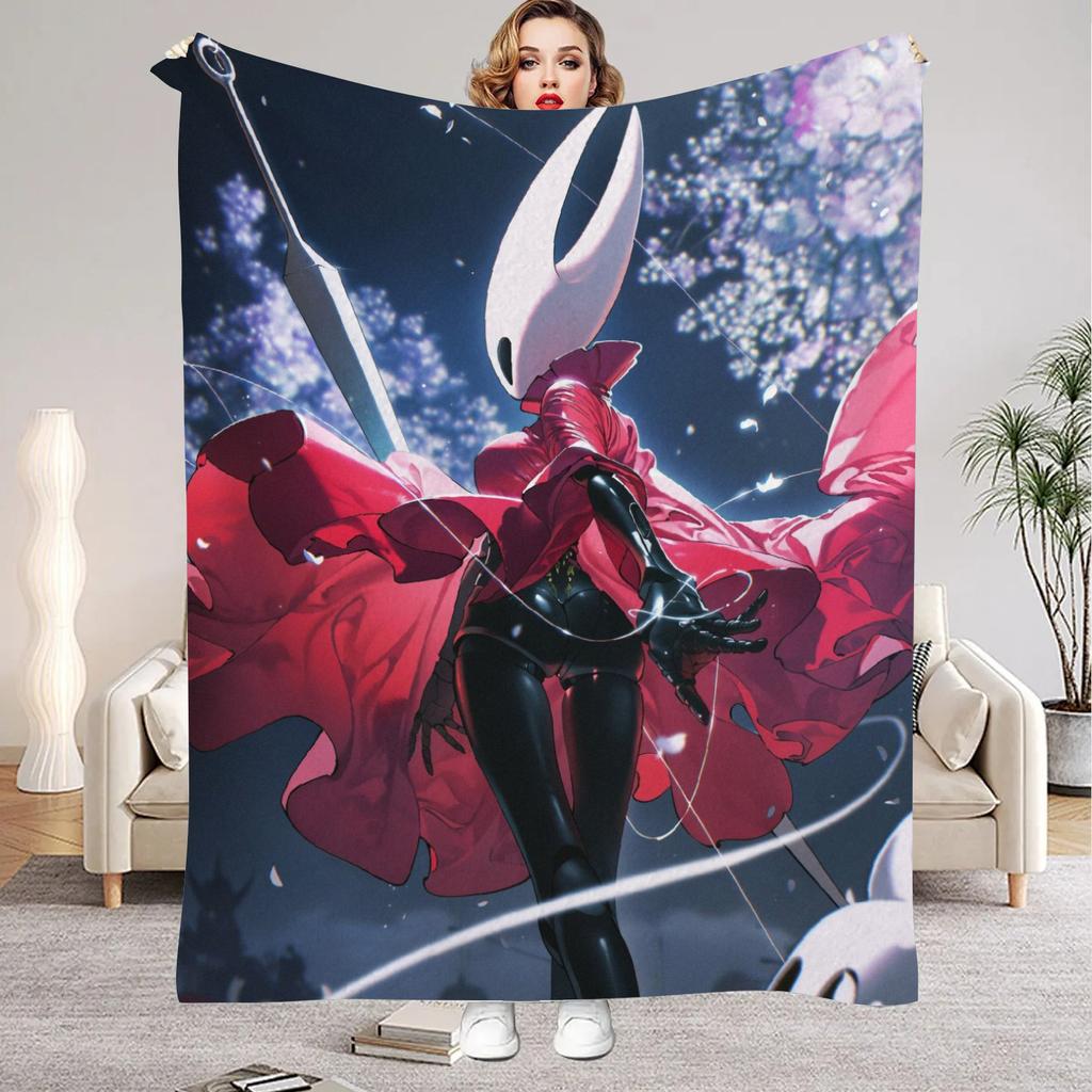 Hollow Knight Blanket Cartoon Game Printed Flannel Blanket for Home Living Room Bedroom Decor New Year Christmas Gift for Fans