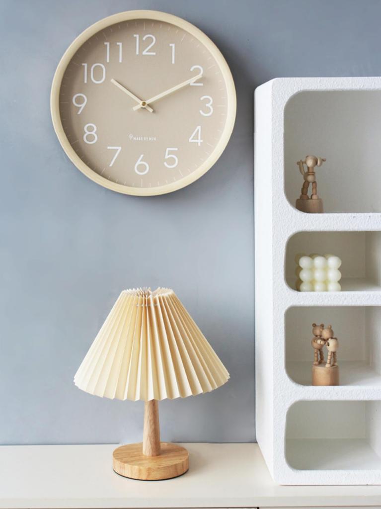 Mermbe Wall Silent Wall Natural 12 Daalabo Acrylic Scandinavian Analog Clock Clock, Stylish, Popular, Clock, Hanging, Round, Wood, Inch, Numerals,