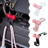 2Pcs Cartoon Dopamine Pink Bow Car Hook Plastic Multifunctional Car Seat Hanger Hooks Home Storage Hook Car