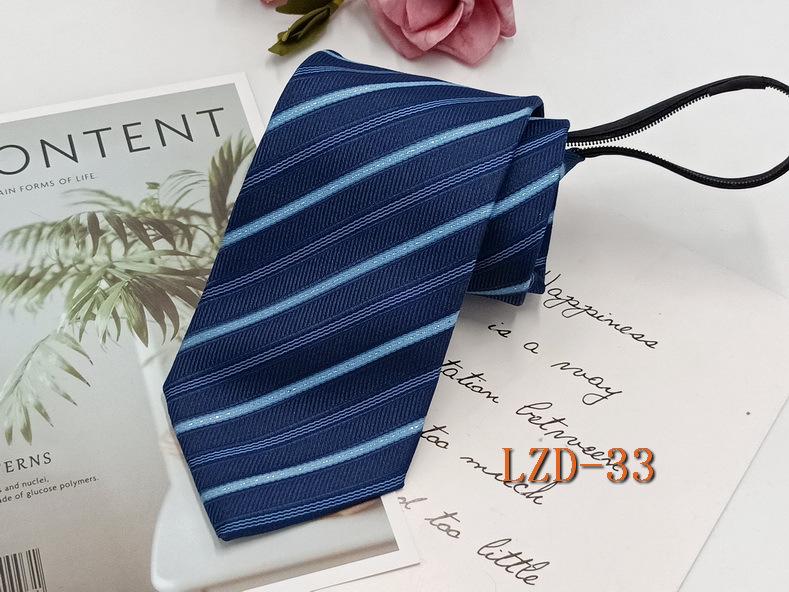 Мужской галстук на молнии с легкой затяжкой, без узла, полосатый, черный, 8 см