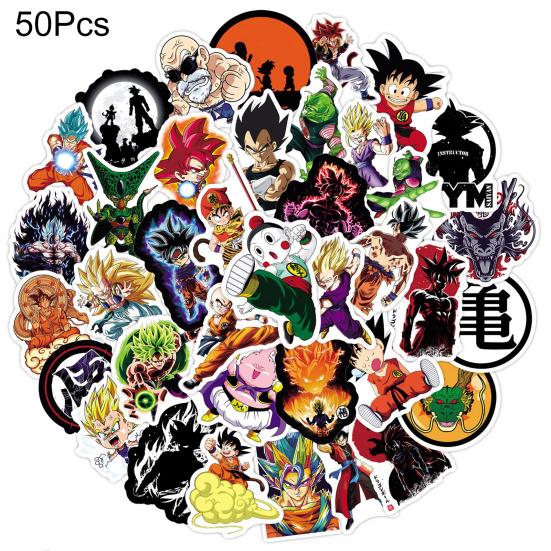 50 шт., наклейки Dragon Ball, устойчивые к выцветанию, водонепроницаемые наклейки с героями мультфильмов для детей, игрушки, ноутбук, скейтборд
