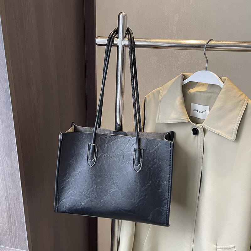 Высококачественная модная универсальная сумка-тоут для женщин 2024 года, новая большая вместительная повседневная ретро-сумка, большая сумка через плечо