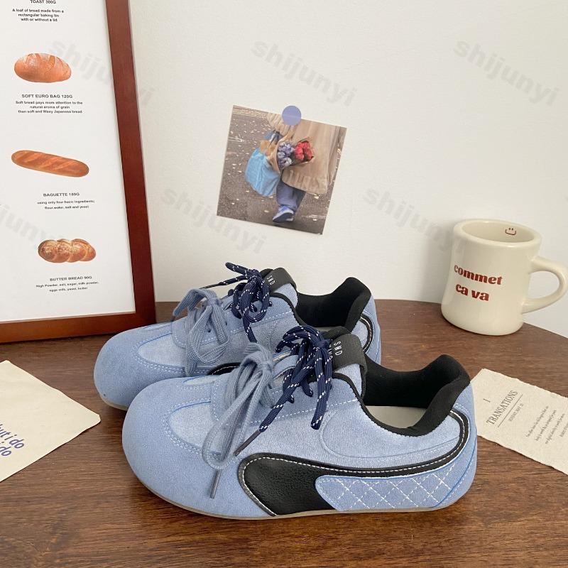 Модная женская обувь кроссовки 2025 весна осень противоскользящие балетки удобная уличная спортивная обувь балетный стиль на шнуровке трендовая обувь