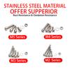 880 pcs stainless steel internal angle nuts and bolts set - M2, M3, M4, M5 hexagon heads - includes flat washers