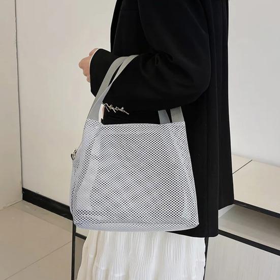 Сумка для хранения большой вместимости на молнии, пляжная сумка с ручками, видимая сетчатая сумка, органайзер для косметики